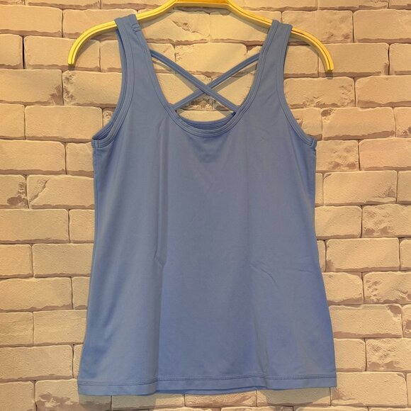 Sofibella Women's Scoop Neck X Back Tennis Pickleball Tank Top Iris Small - Picture 2 of 4